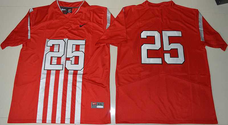 Ohio State Buckeyes #25 Mike Weber Red College Throwback Stitched Jersey